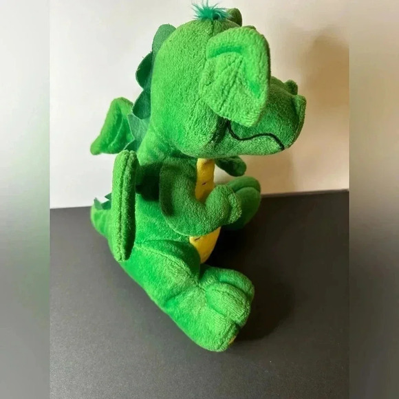 Aurora Green Dragon Plush Stuffed Animal Yellow Eyes Belly Wings Tooth - Picture 5 of 11